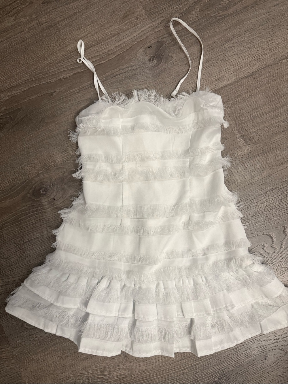 Princess Polly White Textured Dress with Subtle Stitching